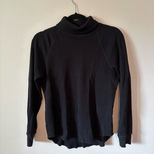 Everlane Black Waffle Knit Turtleneck